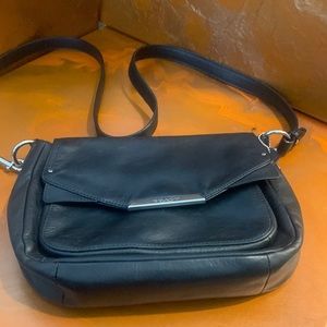 Black leather crossbody Coach purse